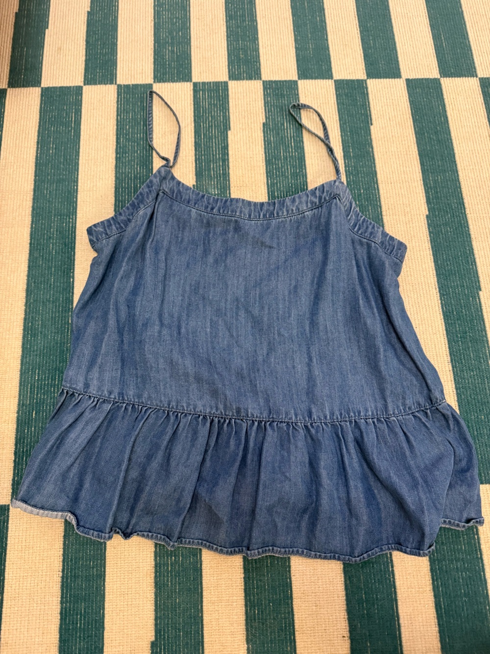 LOFT Blue Denim-Look Sleeveless Peplum Camisole